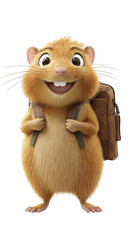 Fototapeta premium Hamster with backpack ready for adventure small rodent with pack embarks on journey