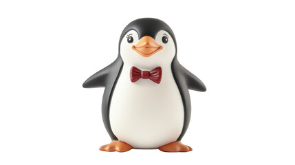 Fototapeta premium Penguin wears stylish bow tie with dignified posture dapper penguin stands elegantly ready for formal event