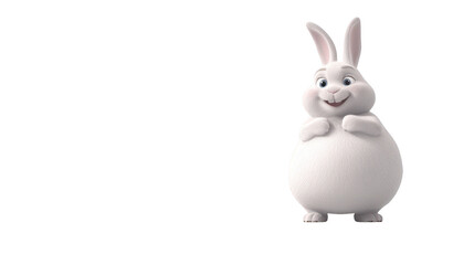 Obraz premium White rabbit captured against stark black background captivating image of white rabbit with plain dark backdrop