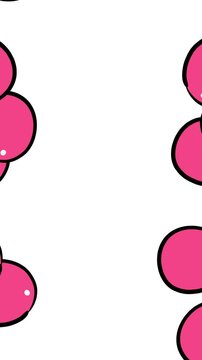 4k vertical white background with decorative red bubbles border animation video