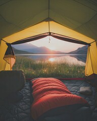 Sunrise from inside a tent