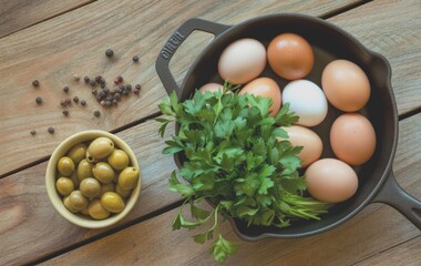 Fresh ingredients for cooking