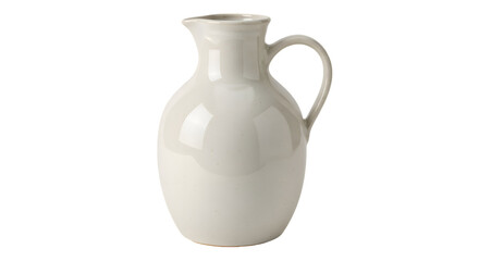 White Ceramic Jug with Handle and Spout.