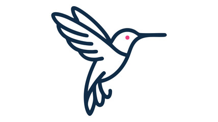 Obraz premium Minimalist hummingbird illustration
