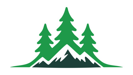 Obraz premium Forest landscape with mountain range