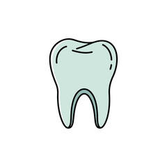 Obraz premium A simple, clean illustration of a tooth, perfect for dental health and hygiene related content