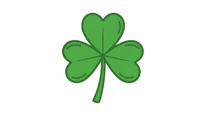 Green Four Leaf Clover Isolated on White Background