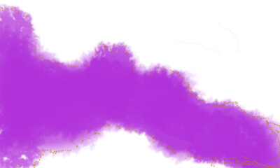 abstract watercolor paint splashes with golden glitter  background.