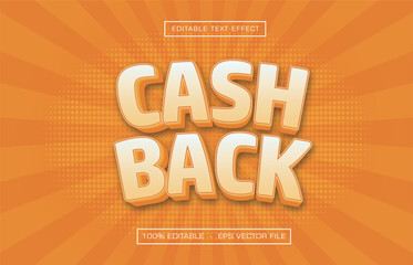 Bold Orange Cashback Promo 3D Text Effect