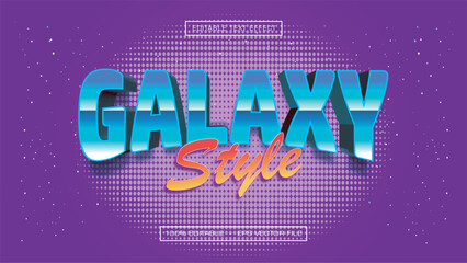 Retro 80s Galaxy Style 3D Text Effect