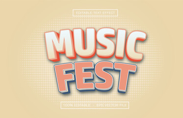 Colorful Retro Music Fest 3D Text Effect