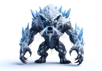 Winter Monster 3D Illustration &ndash;  Fantasy Character Design 