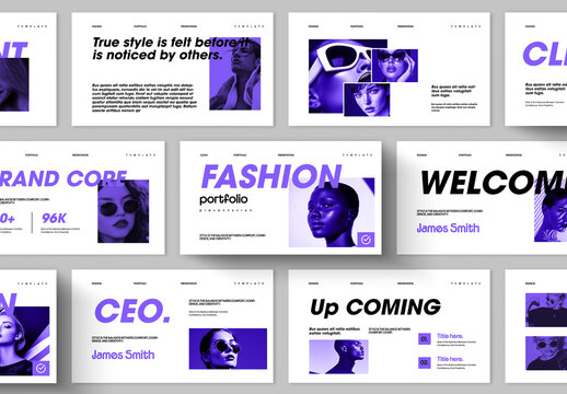 Purple Duotone Fashion Portfolio Presentation Template