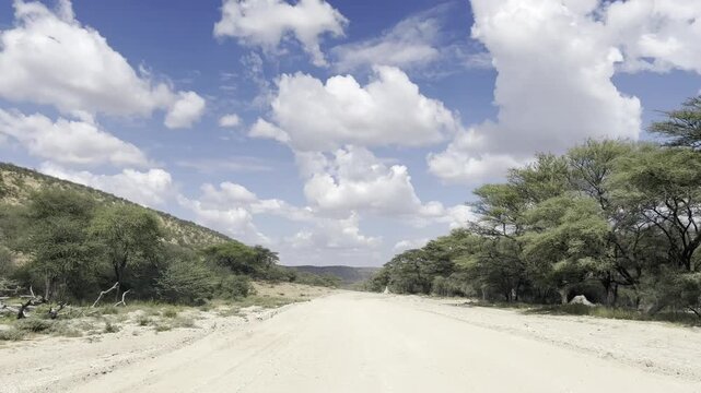 Driving On Namibian Gravelroads