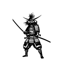 Obraz premium Samurai Warrior with Swords