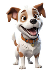Fototapeta premium Cute 3D Rendered Dog Character Sitting Isolated on Transparent Background