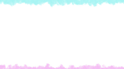 Obraz premium Colorful smoke PNG frame border with cyan and pink fog texture, cinematic abstract background frame