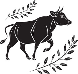 Fototapeta premium silhouette of a cow