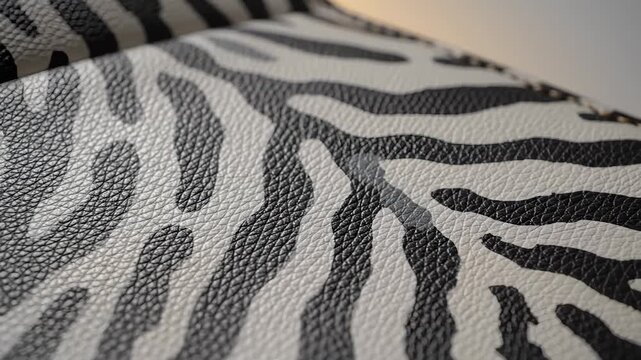 Closeup of Zebra Print Faux Leather Material