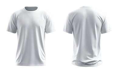 Front and back view of a plain white t-shirt