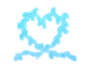 Blue Lightning Heart Shaped Frame with Electric Energy