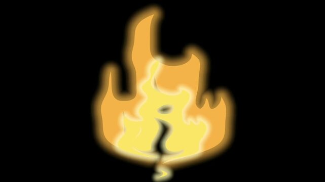 Burning fire flame animation on black background

Five second animation of a stylized yellow orange fire flame burning on a black background.