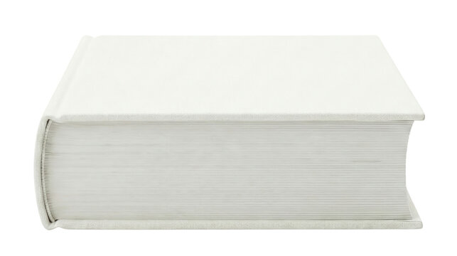 Thick White Book Side View Mockup