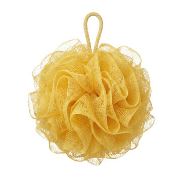 Yellow Mesh Bath Sponge Loofah Isolated