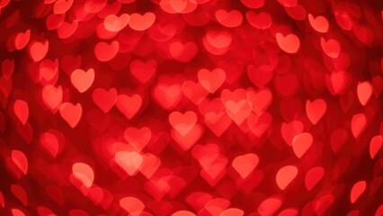 Red Heart Bokeh Lights Abstract Background image