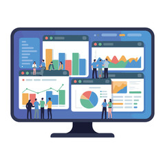 Business Data Analytics Concept &ndash; Flat Vector Illustration