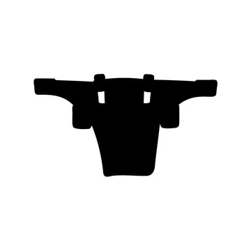 a simple black silhouette of a bulls head with horns