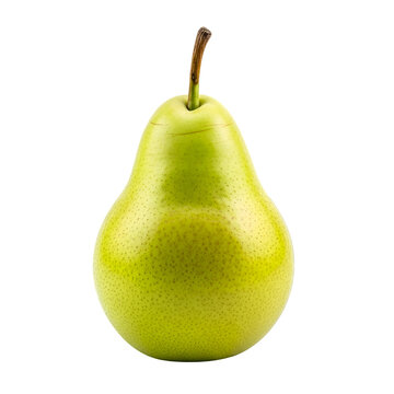 Green Pear Fruit with Stem.