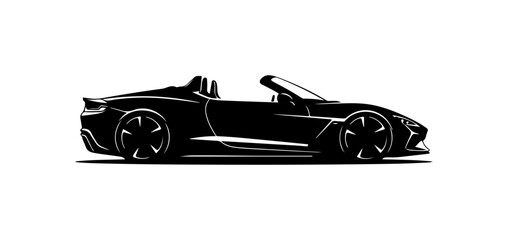 Obraz premium Silhouette of a Luxury Convertible Car