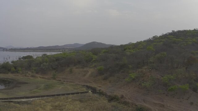 Aerial Around The Angwe Dam In Zimbabwe