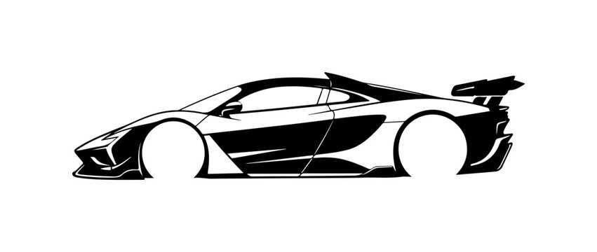 Dynamic Sports Car Silhouette Illustration
