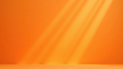 bright orange background with soft shadows and warm golden glow for product display cosmetics and jewelry studio setup abstract backdrop with copy space banner 