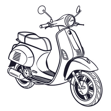 Classic vespa scooter illustration