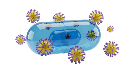 Antiviral Capsule and Viruses Medical Treatment Concept