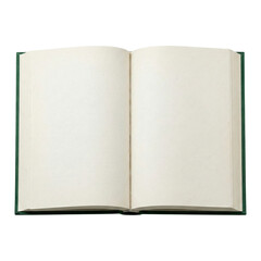 Open Green Hardcover Book With Blank Pages