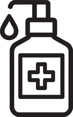 Fototapeta premium Hand sanitizer pump bottle hygiene line icon vector