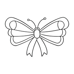 Fototapeta premium Delicate butterfly ribbon with flowing loops and winged charm, blending soft colors and graceful motion to add a whimsical, airy accent to gifts, crafts, and decor. 