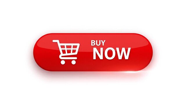 Red buy now button with shopping cart icon for online shopping
