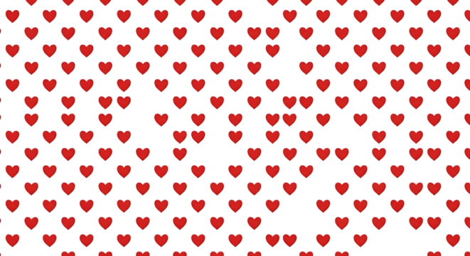 Seamless Red Heart Pattern on Transparent Background - Powered by Adobe