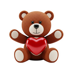 Teddy bear holding heart