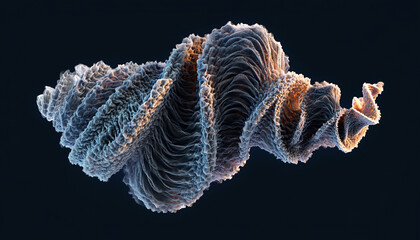 A microscopic view of a fossilized organism