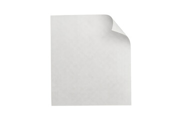 Blank white square adhesive note with curled top-right corner on a transparent background