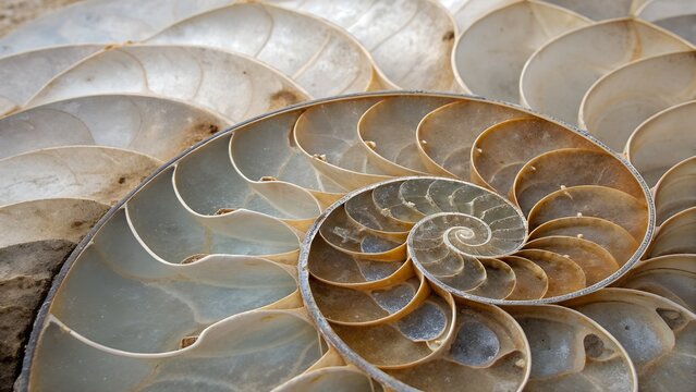Closely layered pieces of aged sea creature filling the entire frame smooth weathered surfaces with faint cracks and patina muted silver beige and driftwood hues tactile macro realism
