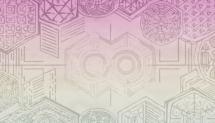 Obraz premium Geometric patterns adorn futuristic architecture interior