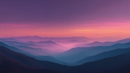 Obraz premium Sunset mountains misty valley