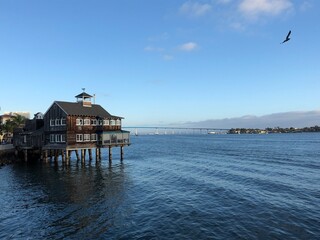building on stilts over water
